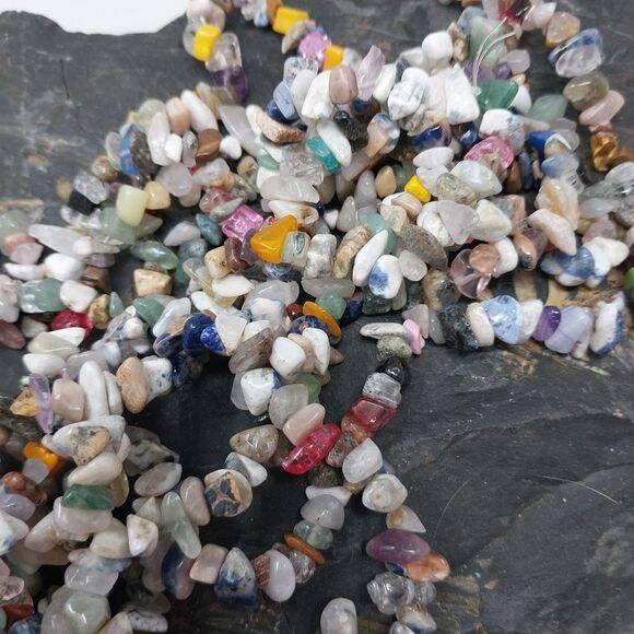 One Strand Mixed Agate Bead Chips - Picture 3 of 5